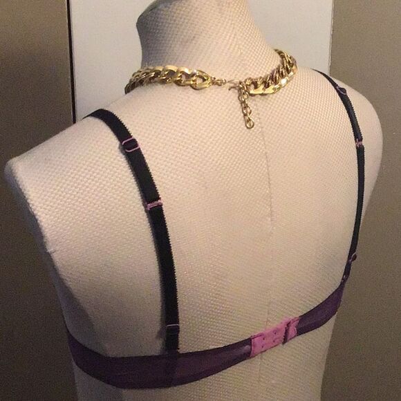 34C Cosmopolitan Fun Fearless Feather Light Purple/Pink Convertible Push Up Bra - Picture 7 of 14